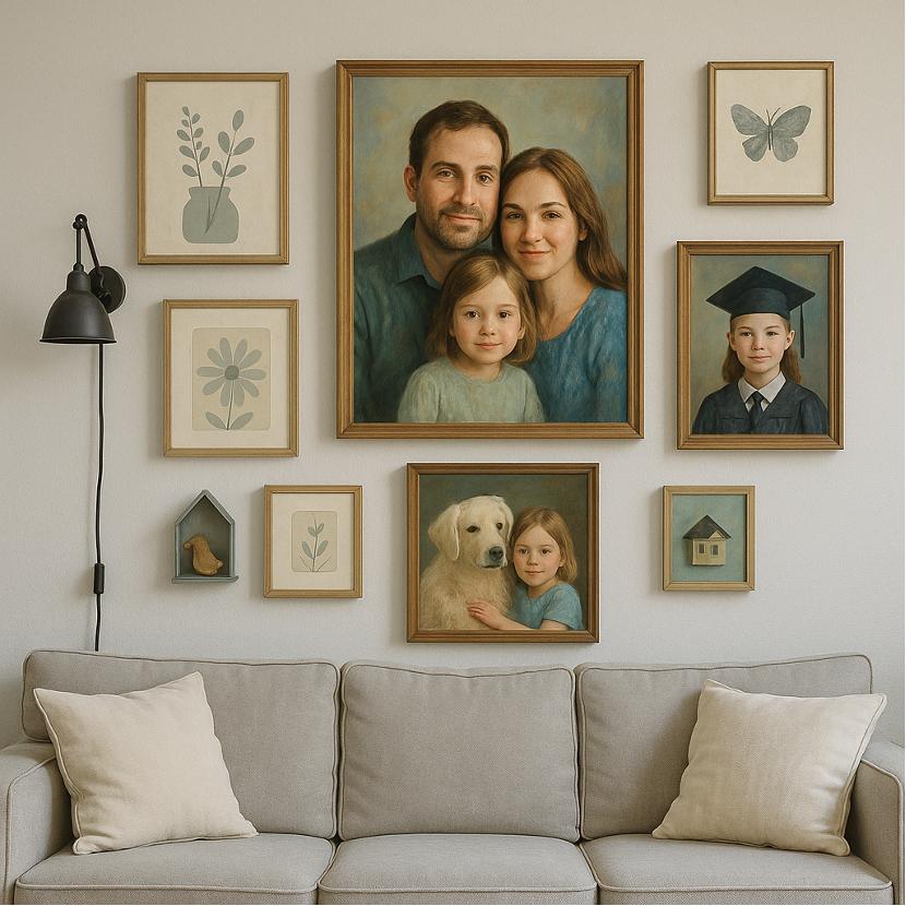 Custom Hand-Painted Oil Portrait from Photo - Professional B2B Studio Service